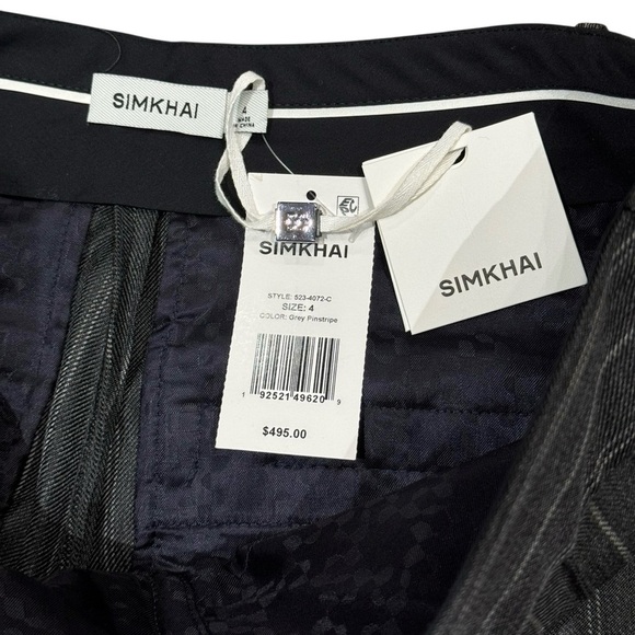 Jonathan Simkhai Sz 4 Vera Crop Pants Grey Pinstripe Menswear Inspired New - Picture 7 of 7